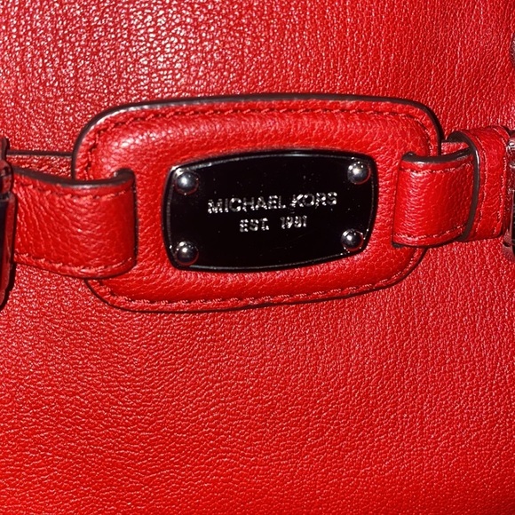 MICHAEL KORS ~ Whipped Hamilton Red Leather ~ Convertible Crossbody ~ Satchel - Picture 2 of 11